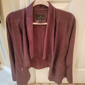 Faux suede jacket,  wine/burgundy